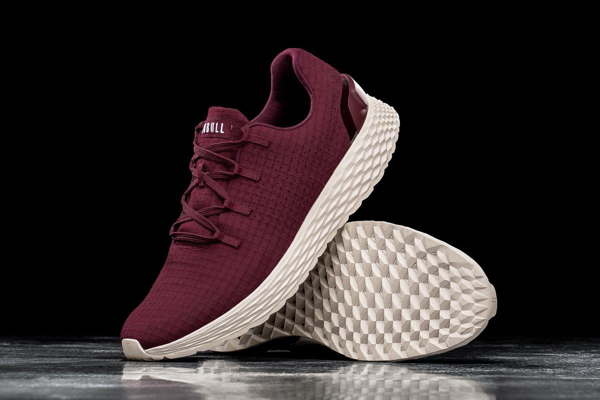 Nobull Ripstop Runner Men's Running Shoes Dark Red White | Australia (ZD8920)